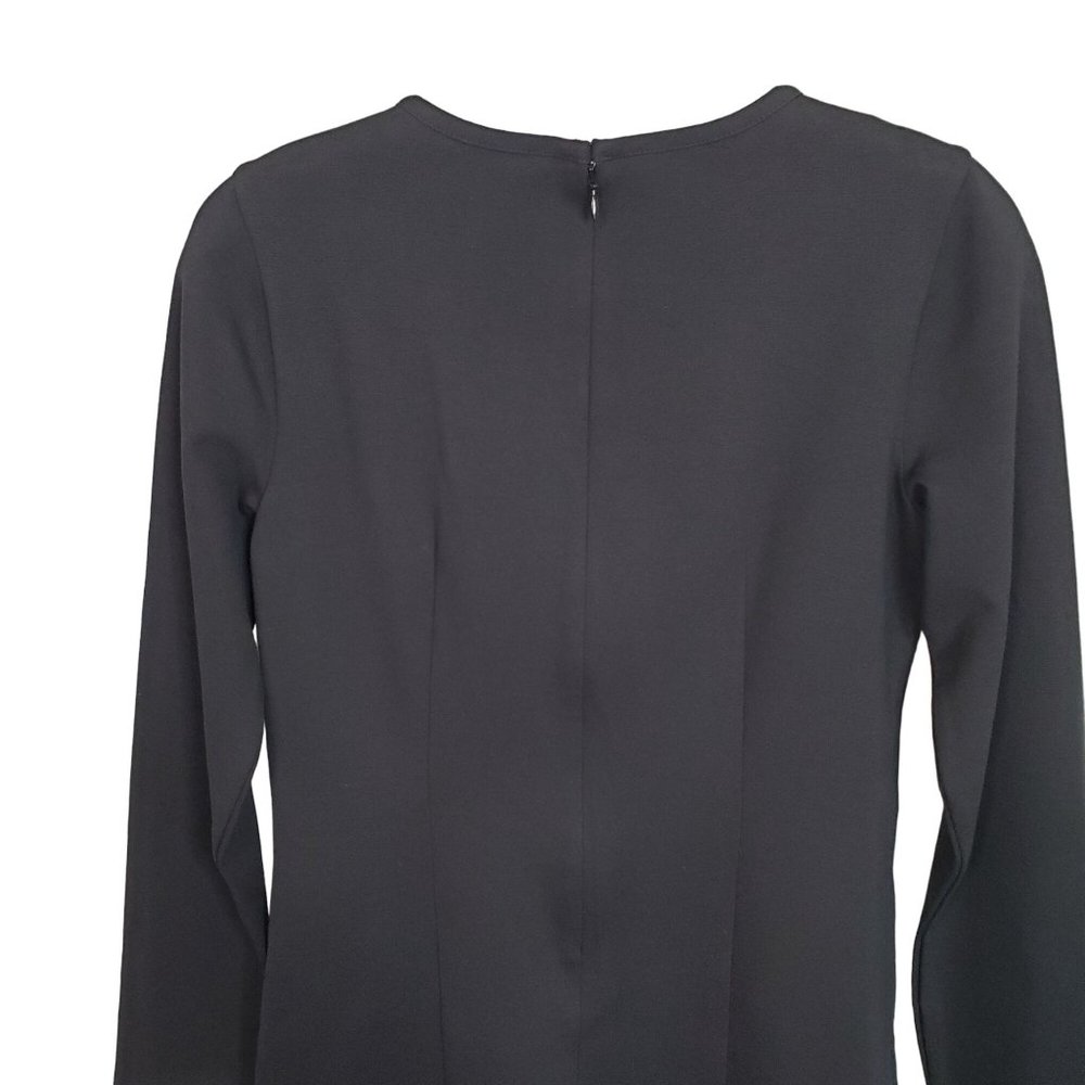 J Crew NWT Size 4 Dress Ponte Knit Shaped Fit Long Sleeve Round Neck Black - Picture 5 of 10